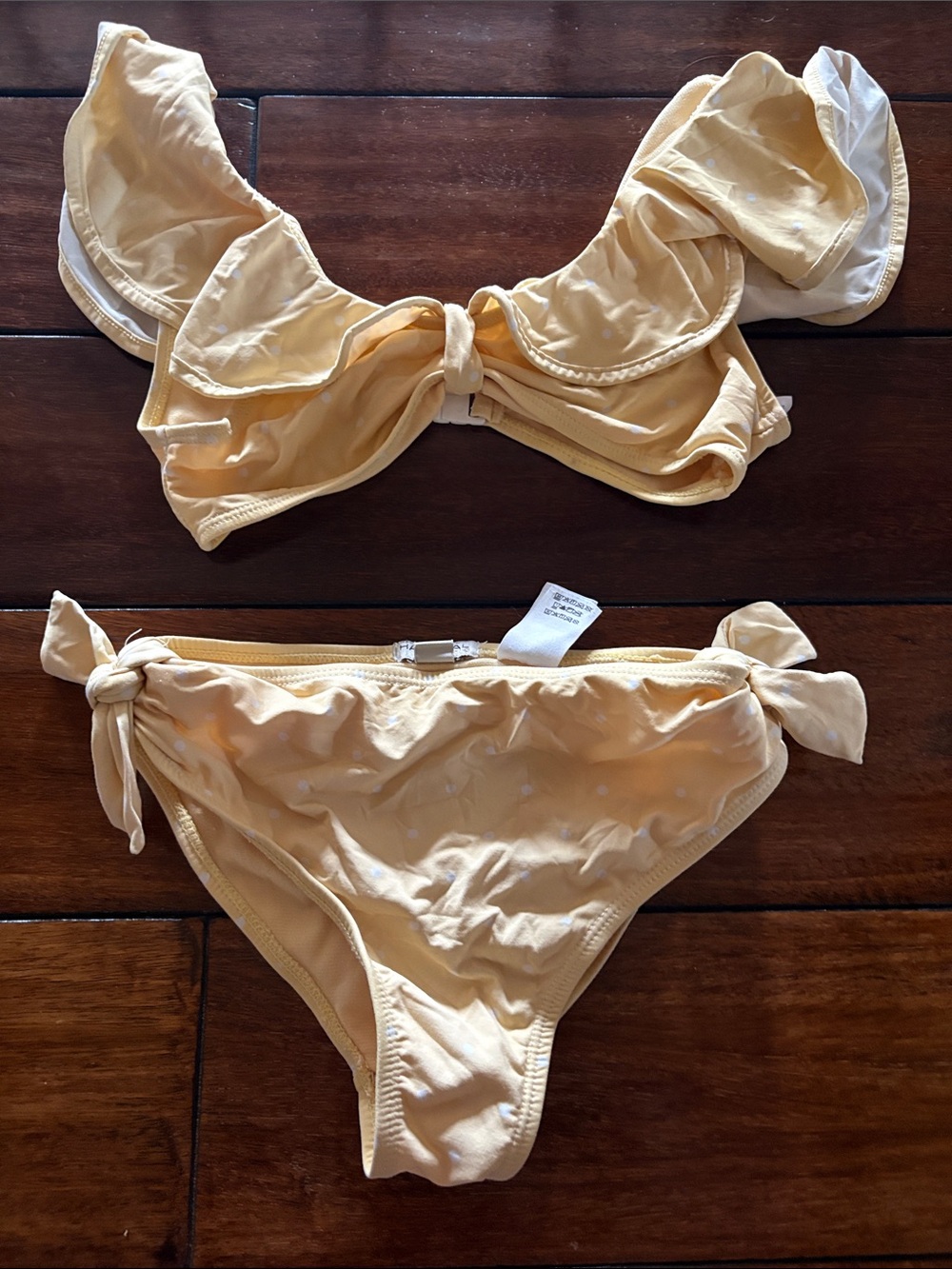 Habitual Ruffled Tie-Side Bikini Set in Pale Yellow